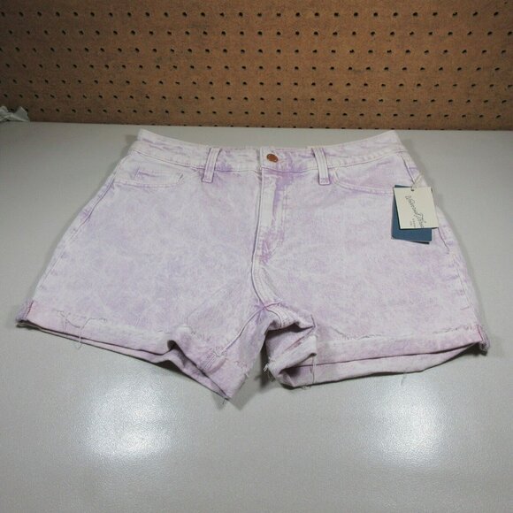 Univeral Thread womens lavender cuffed frayed midi stretch jean shorts 8 NWT - Picture 1 of 8
